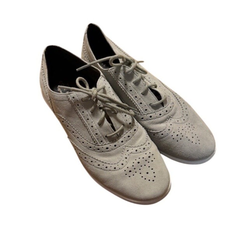 Cole Haan Zero Grand Signature Grey‎ Suede Wingtip Oxford Shoes Womens 8B